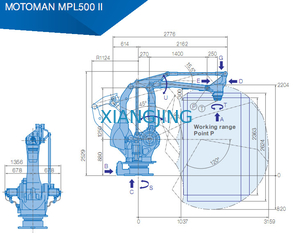 بازوی ربات صنعتی دست دوم YASKAWA MPL500 II برای برداشتن و قرار دادن 500 کیلوگرم محموله