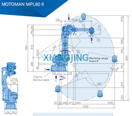 بازوی ربات صنعتی YASKAWA MPL80 II برای انتخاب و قرار دادن ربات های بازویی 80 کیلوگرمی 2061 میلی متر