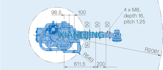 بازوی ربات صنعتی YASKAWA MPL80 II برای انتخاب و قرار دادن ربات های بازویی 80 کیلوگرمی 2061 میلی متر