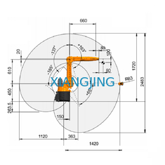 6 Axis استفاده شده Kuka Robot Industrial Robot Gripper KR 10 R1420 10kg 10 kg